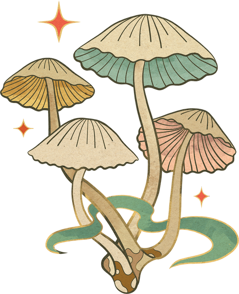 Mushroom Cluster Vintage Faecore Elements, Fashion & Creatures